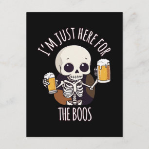 Kawaii Skeleton Halloween Oktoberfest Enclosure Card