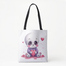 Kawaii Skeleton Holding Heart
