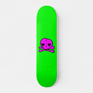 Kawaii Skull Gothic Lolita Green & Pink Skateboard