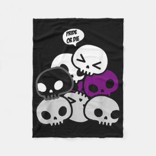 Kawaii Skull Pile Cute Demiual Stuff Pride Or Die Fleece Blanket