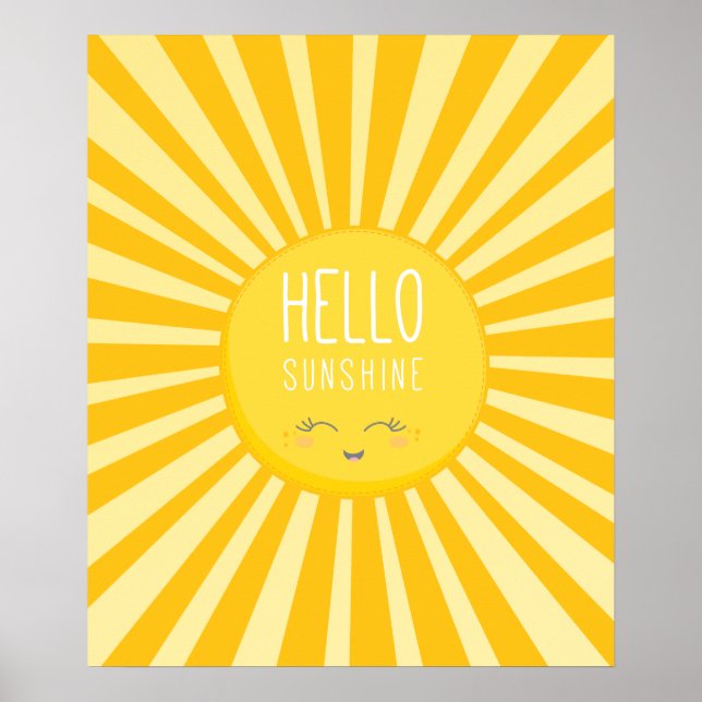 KAWAII SKY bright bold yellow smiling sun sunshine Poster (Front)