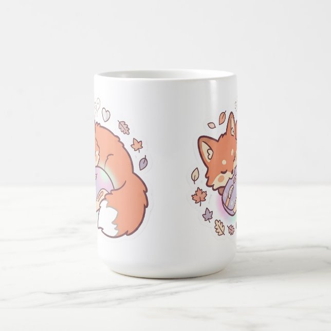 Kawaii Sleeping Gaming Fox Mug (Center)