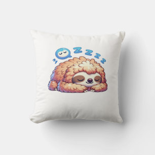 Kawaii Sleepy Sloth Napping Zzz Funny Lazy Animal Cushion