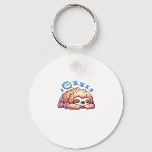 Kawaii Sleepy Sloth Napping Zzz Funny Lazy Animal Key Ring