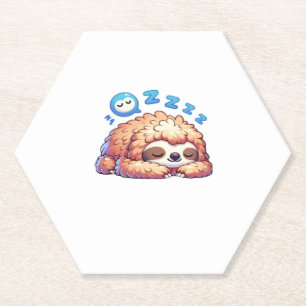 Kawaii Sleepy Sloth Napping Zzz Funny Lazy Animal  Paper Coaster