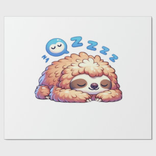 Kawaii Sleepy Sloth Napping Zzz Funny Lazy Animal Wrapping Paper