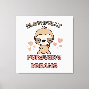 Kawaii Sloth Animal Pun Canvas Print
