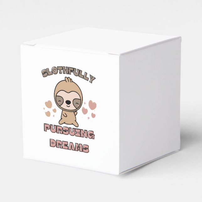 Kawaii Sloth Animal Pun Favour Box (Front Side)