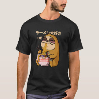 Kawaii Sloth Ramen Bowl Anime Otaku Japanese Noodl T-Shirt