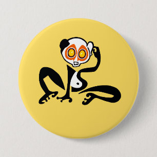 Kawaii - Slow LORIS-Wildlife - Nature- Yellow 7.5 Cm Round Badge