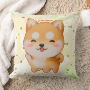 Kawaii Smiling Cartoon-Style Shiba Inu Cushion