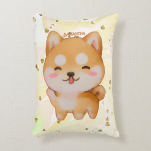 Kawaii Smiling Cartoon-Style Shiba Inu Decorative Cushion