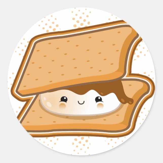 Kawaii Smore Classic Round Sticker (Front)