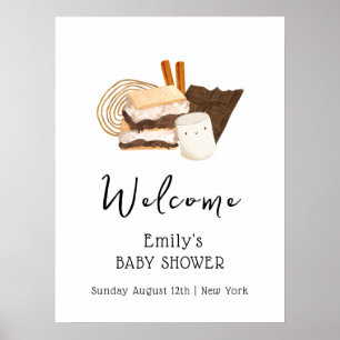Kawaii S'more Fun Baby Shower Welcome  Poster