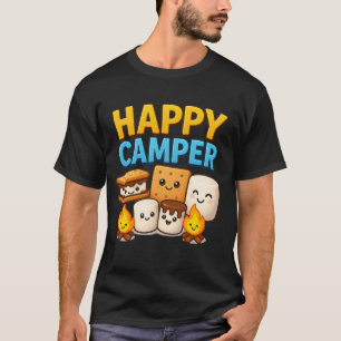 Kawaii Smore Happy Camper Camping Crew Trip Campfi T-Shirt