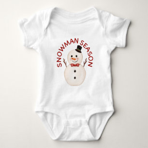 Kawaii Snowman Season Baby Bodysuit 