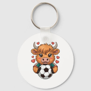 Kawaii Soccer Cow Just Girl Who Loves Heifer Highl Key Ring