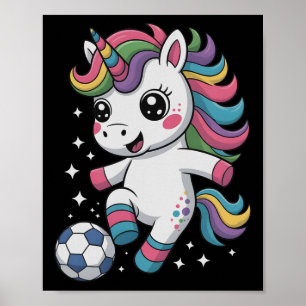 Kawaii Soccer Just Girl Who Loves Unicorn Cleats S Poster