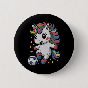Kawaii Soccer Just Girl Who Loves Unicorns Play Ga 6 Cm Round Badge