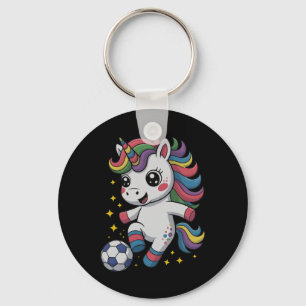 Kawaii Soccer Just Girl Who Loves Unicorns Play Ga Key Ring