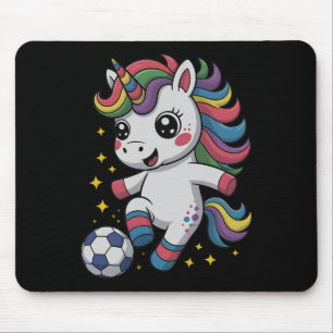 Kawaii Soccer Just Girl Who Loves Unicorns Play Ga Mouse Pad