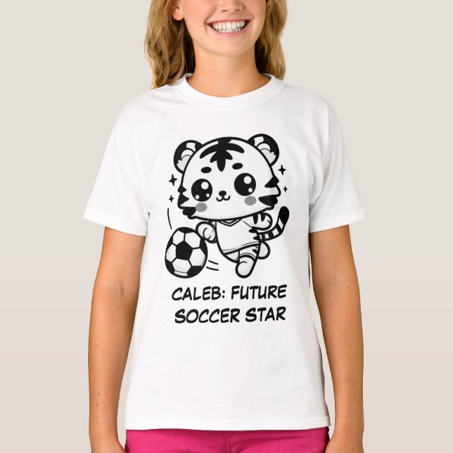Kawaii Soccer Tiger  T-Shirt (Front)