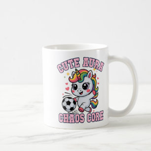 Kawaii Soccer Unicorn Cute Aura Chaos Core Score P Coffee Mug