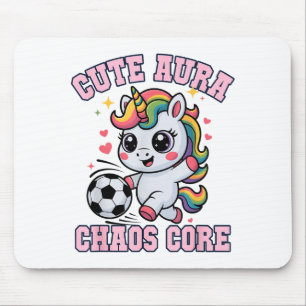 Kawaii Soccer Unicorn Cute Aura Chaos Core Score P Mouse Pad