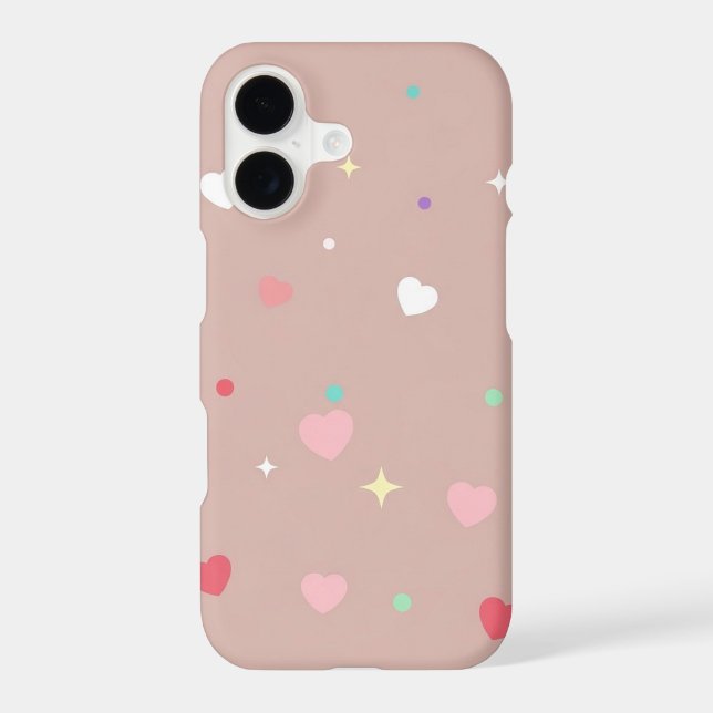 Kawaii Soft Hearts & Sparkles Seamless Phone Case (Back)