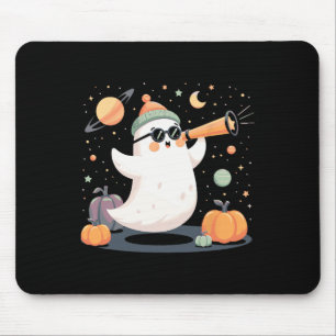 Kawaii Space Ghost Telescope Spooky Halloween Pump Mouse Pad