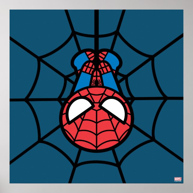 Kawaii Spider-Man Hanging Upside Down Poster | Zazzle