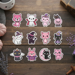 Kawaii Spooky Cat Sticker Pack