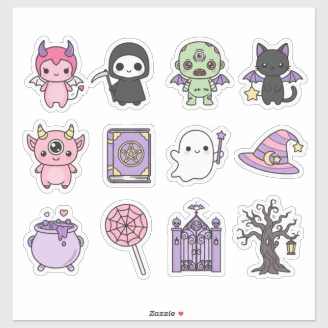 Kawaii Spooky & Cute Halloween Sticker Pack (Sheet)