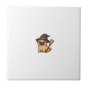 Kawaii Spooky Season Dog � Halloween Pup Classic T Ceramic Tile