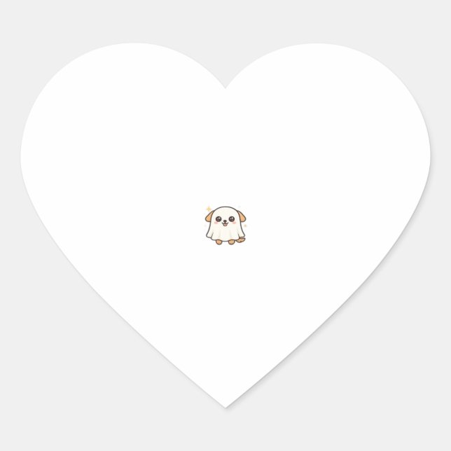 Kawaii Spooky Season Dog � Halloween Pup Classic T Heart Sticker (Front)