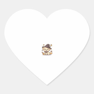 Kawaii Spooky Season Dog � Halloween Pup Classic T Heart Sticker