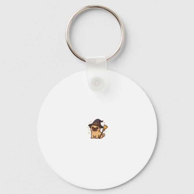 Kawaii Spooky Season Dog � Halloween Pup Classic T Key Ring (Front)