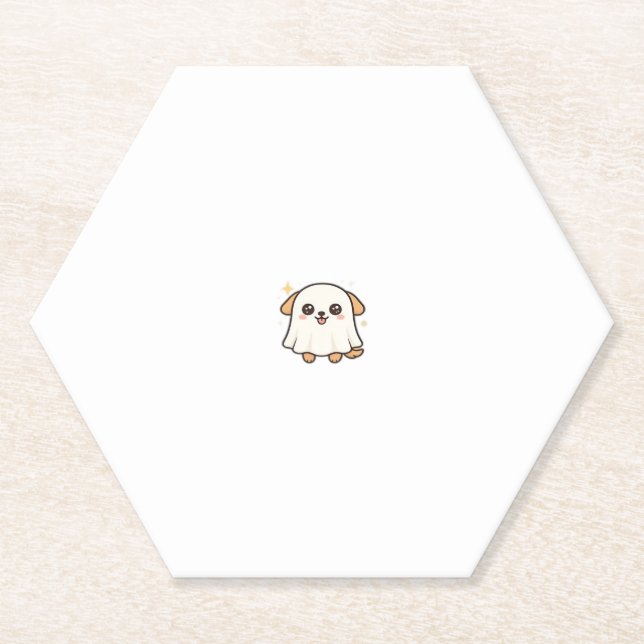 Kawaii Spooky Season Dog � Halloween Pup Classic T Paper Coaster (Front)