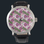 Kawaii Spring Bunny: Vibrant Purple Floral Maximal Watch<br><div class="desc">Celebrate the joy of spring with this playful Kawaii Bunny and Bloom pattern. Featuring adorable white rabbits nestled among vibrant purple flowers and lush green leaves, this high-contrast design pops against a black background. It’s an ultra-trending choice for kids' apparel, nursery decor, and whimsical stationery. Perfect for those who love...</div>