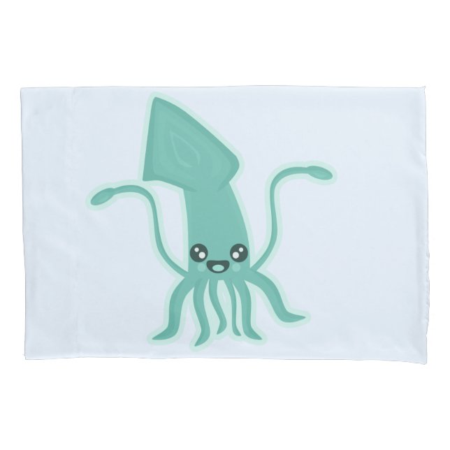 Kawaii Squid Pillowcase (Front)
