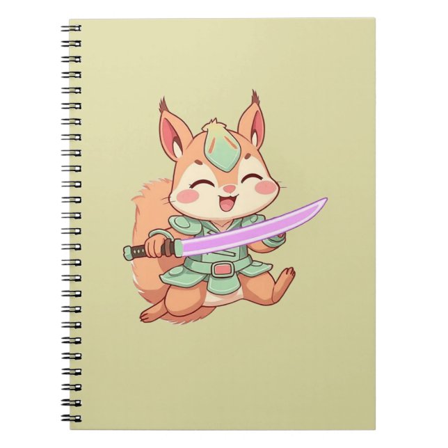 Kawaii Squirrel Samurai. Notebook (Front)