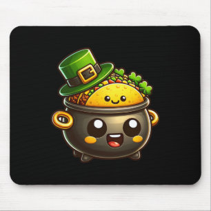 Kawaii St Patricks' Day Pot O Tacos Irish Mexican Mouse Pad