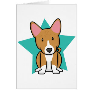 Kawaii Star Basenji Card