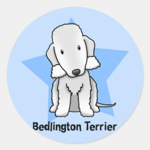 Kawaii Star Bedlington Terrier Classic Round Sticker