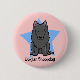 Kawaii Star Belgian Sheepdog 6 Cm Round Badge