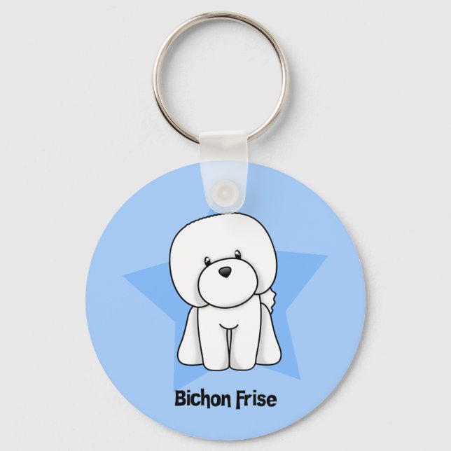 Kawaii Star Bichon Frise Key Ring (Front)