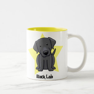 Kawaii Star Black Lab Two-Tone Coffee Mug