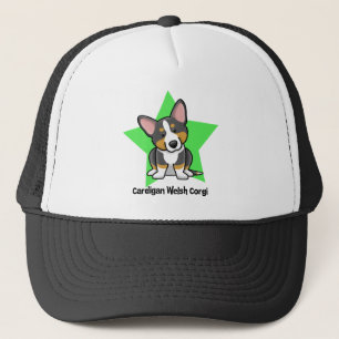 Kawaii Star Black & Tan Cardigan Welsh Corgi Trucker Hat
