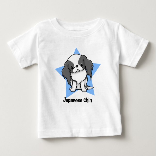 Kawaii Star Blk Japanese Chin Baby T-Shirt (Front)