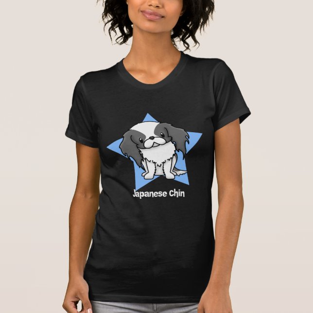 Kawaii Star Blk Japanese Chin T-Shirt (Front)